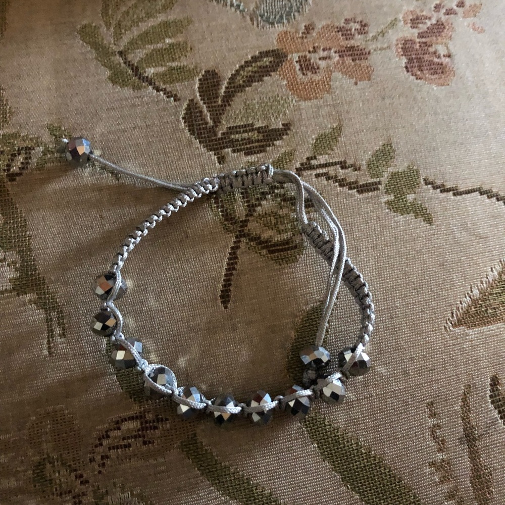 Silver crystal Macramé Bracelet- 527 $15 or $12 w/offer